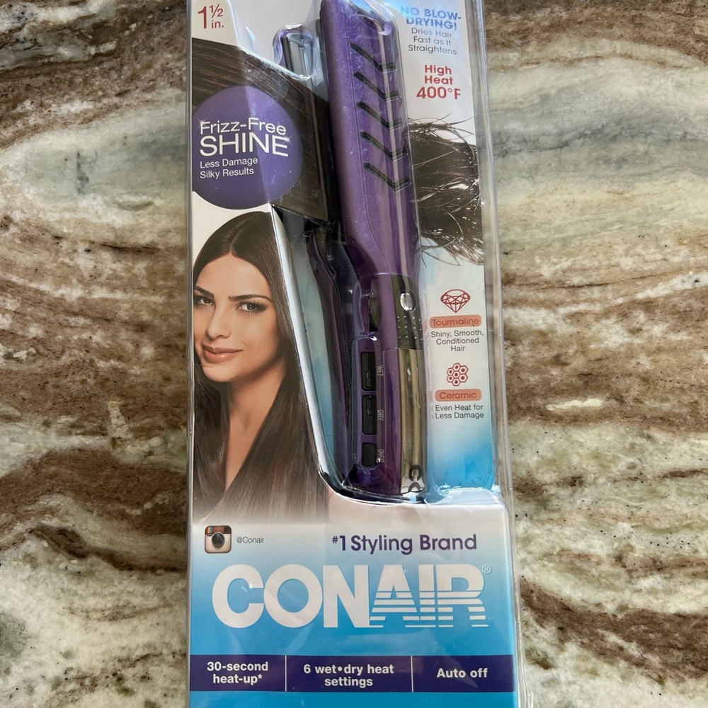 Conair Tourmaline Ceramic Wet/Dry Flat Iron, 1.5"